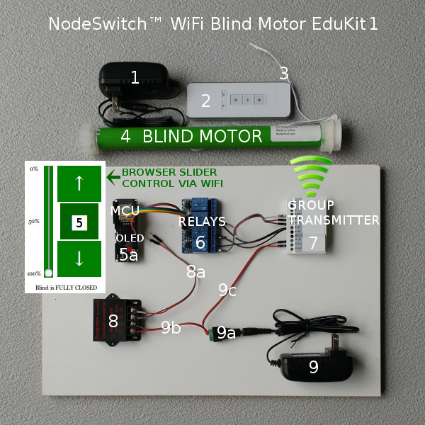 WiFi blind motor control with ESP32 and OLED display