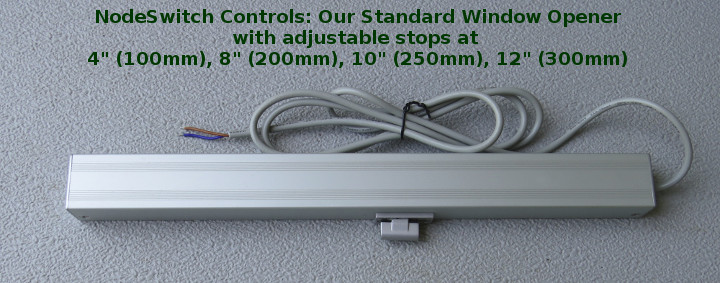 zwave window opener with adjustable stops