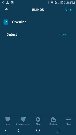 press SELECT and choose CLOSE to assign ACTION COMMAND