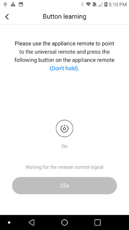 Broadlink app press physical remote button for actual IR cloning-pix 36