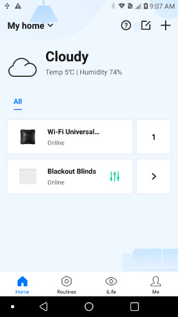 Broadlink app home screen showing sub-device update-pix 24