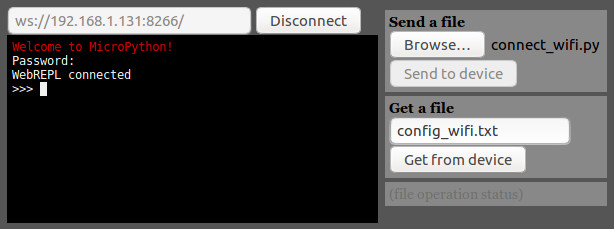 Micropython webREPL for ESP32 browser screen
