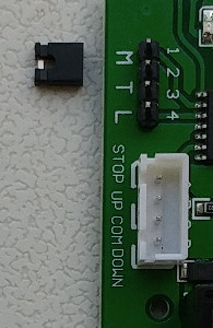 close-up of zwave interface and switch mode jumper